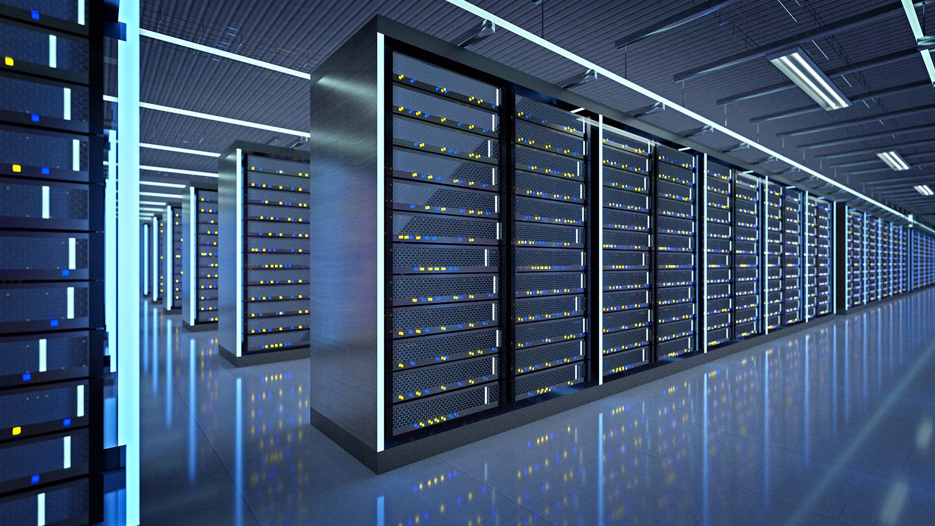 Server-Racks in einem Hyperscale-Rechenzentrum